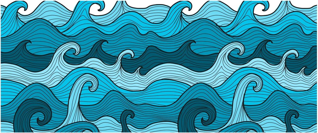 Tablou - Marea, abstracție (120x50 cm)