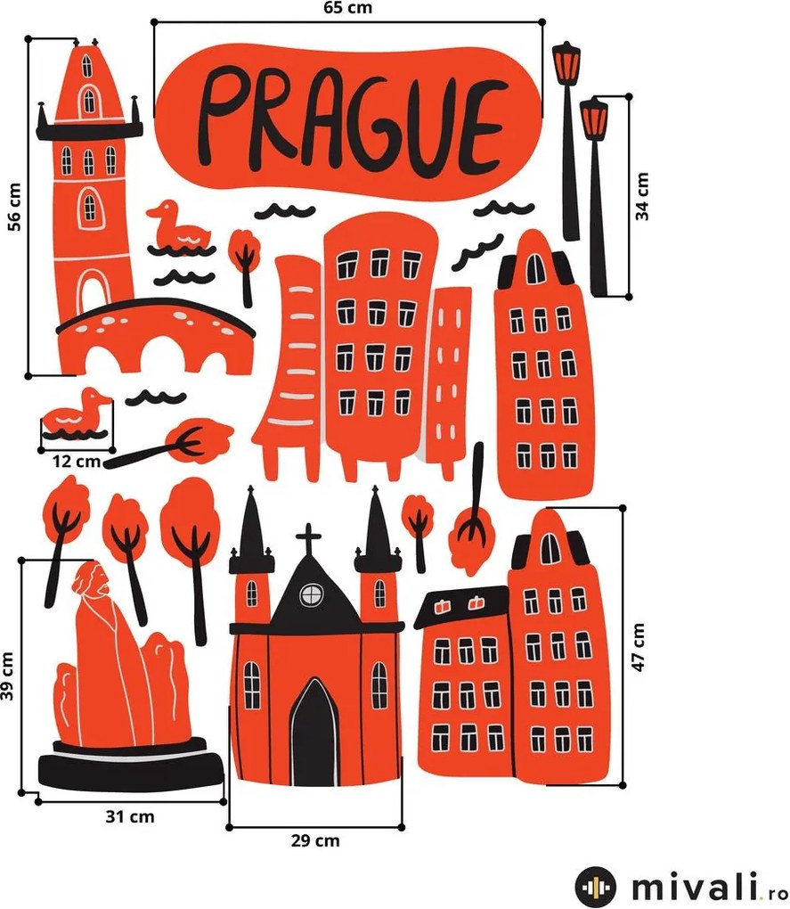 Autocolante de perete - Praga I.