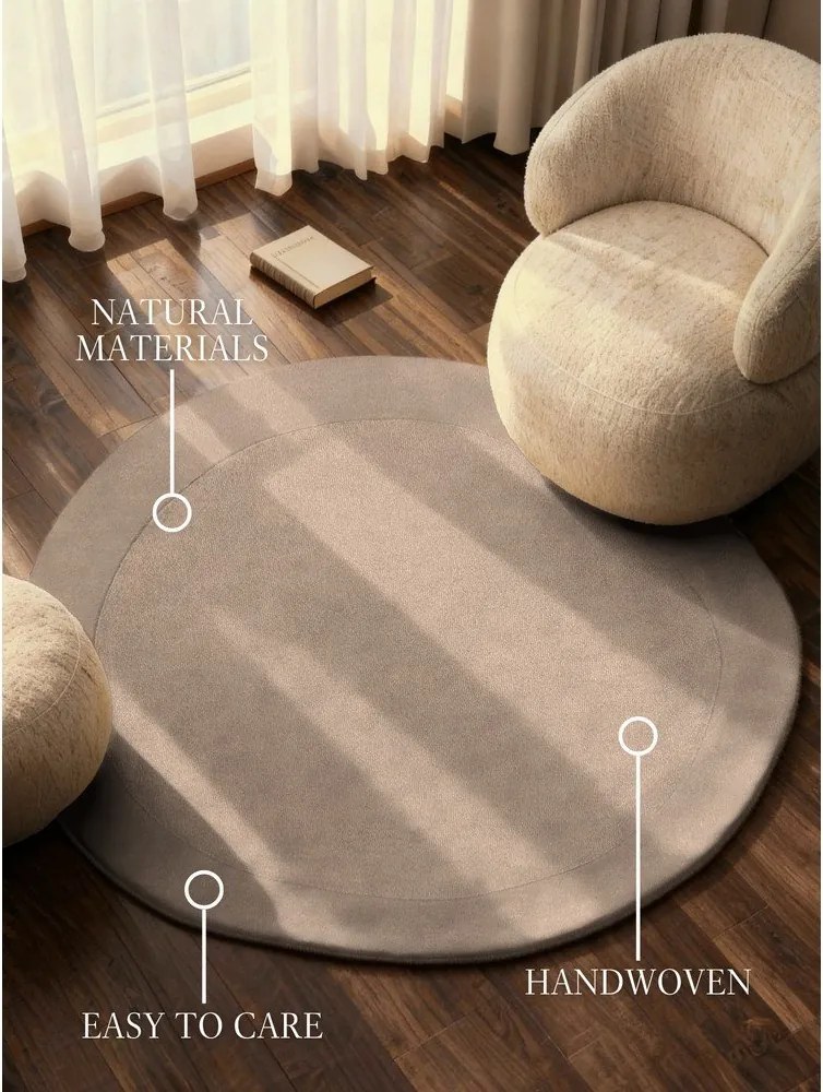Covor bej țesut manual rotund din amestesc de lână ø 160 cm Kari Organic – Villeroy&Boch