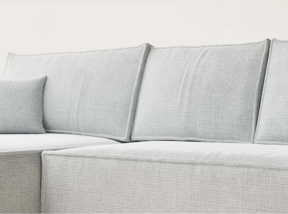 Colțar gri deschis extensibil/cu spațiu de depozitare cu tapițerie din chenille (cu colț pe partea stângă/cu șezlong) Maze – Maison de Rêve