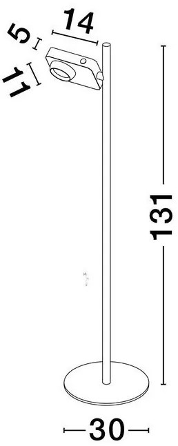 Lampa de podea LED cu spot directionabil stil minimalist KEDROS alb