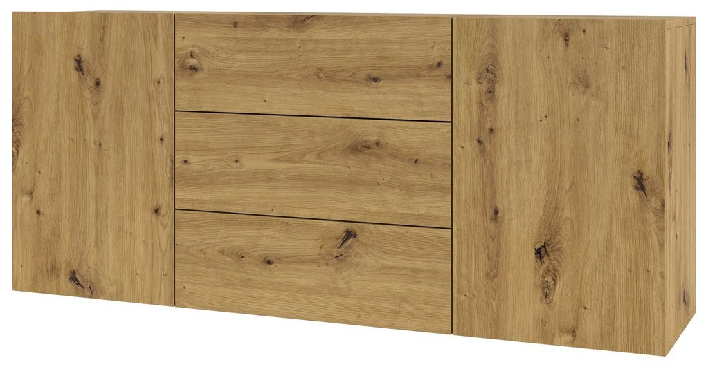Comodă Avernic Typ 26 (negru + Stejar artisan). 1042059