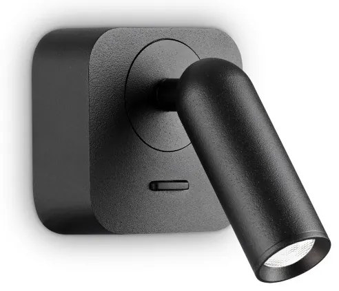 Aplica moderna cu spot LED directionabil BEAN SQUARE AP neagra