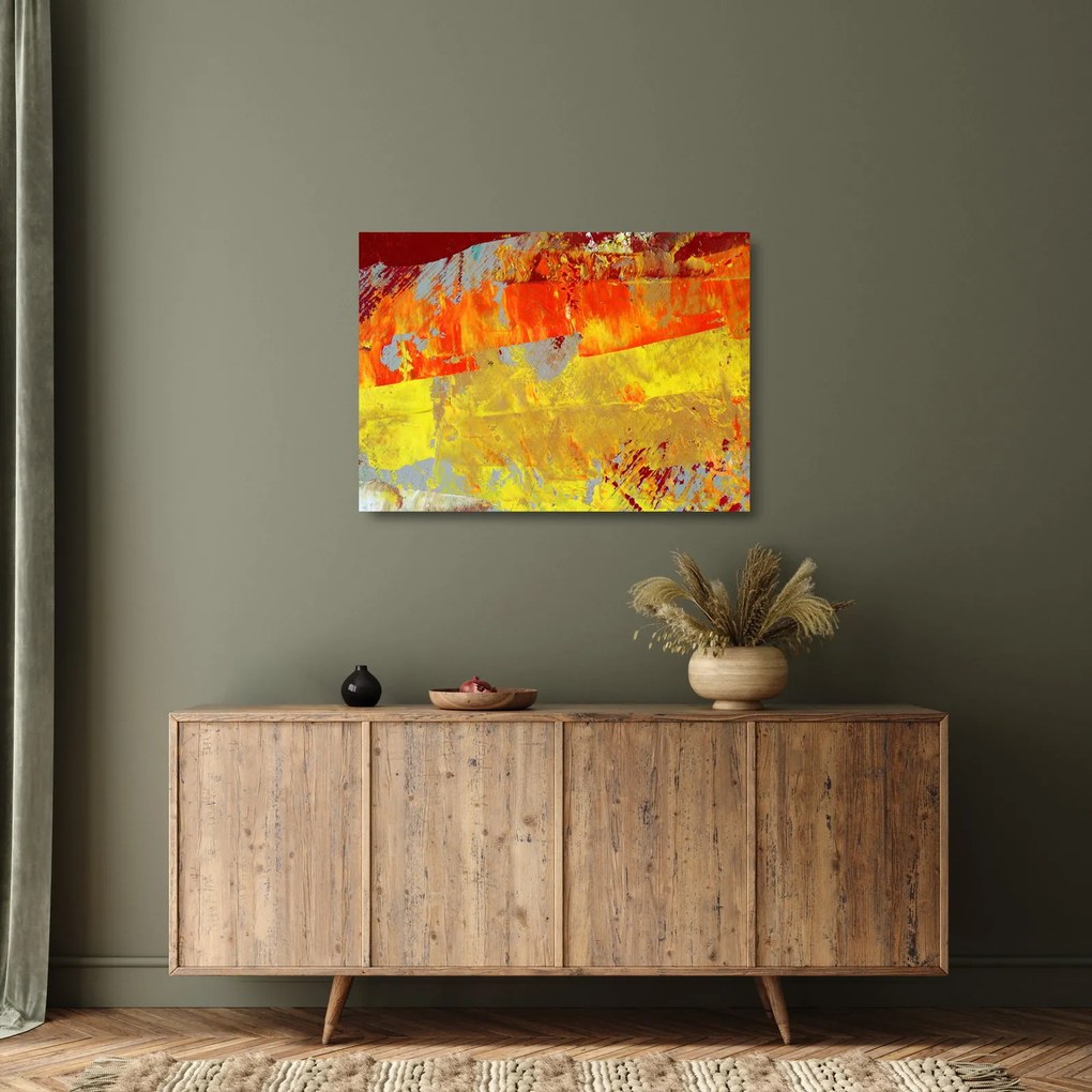 Tablou pe sticlă cu abstracție - pictura (70x50 cm)