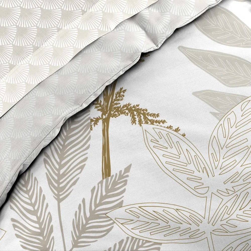 Lenjerie de pat bej din bumbac pentru pat dublu, extinsă cu cearceaf inclus, cu 6 piese 240x220 cm Raoni – douceur d'intérieur