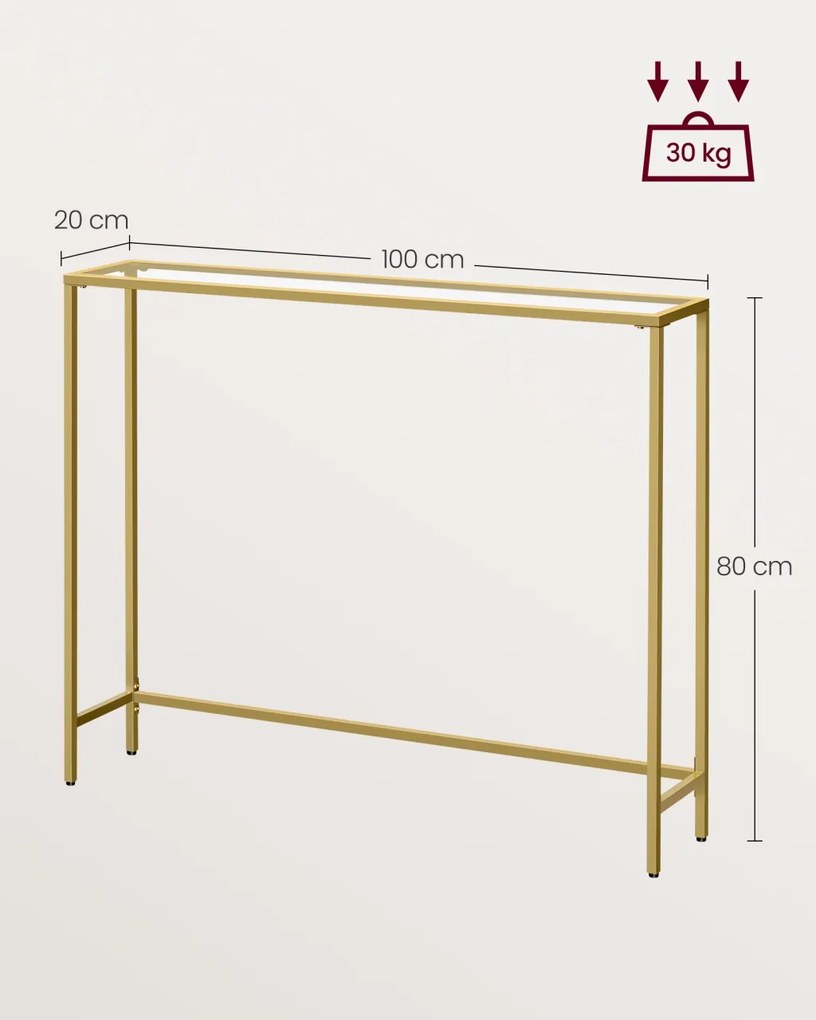 Consola Vasagle Auriu 100.5x20x80 cm