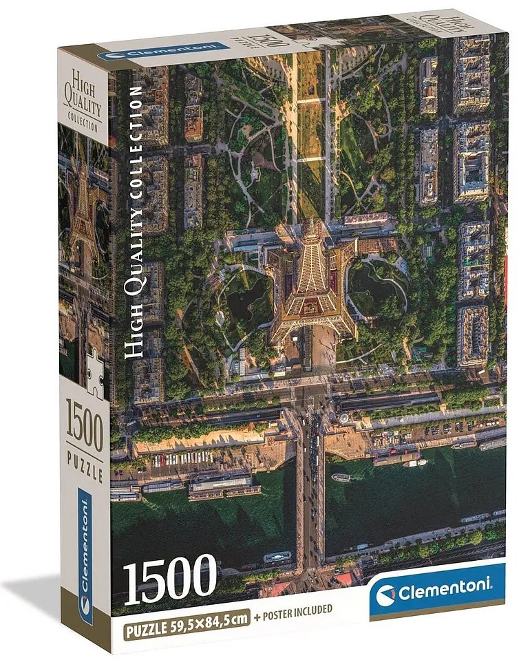 Orașe Flying Over Paris puzzle compact Clementoni cu 1500 de piese