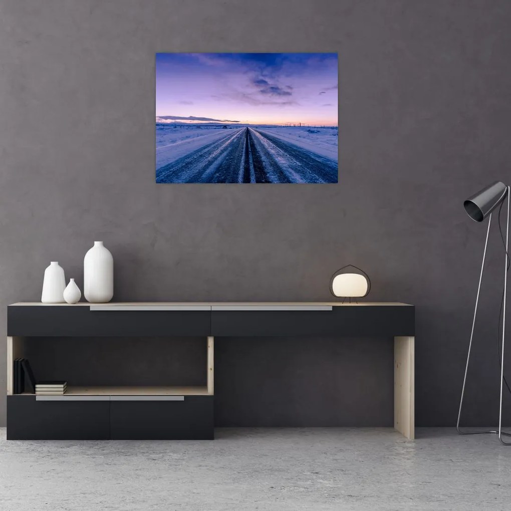 Tablou - autostrada iarna (70x50 cm)