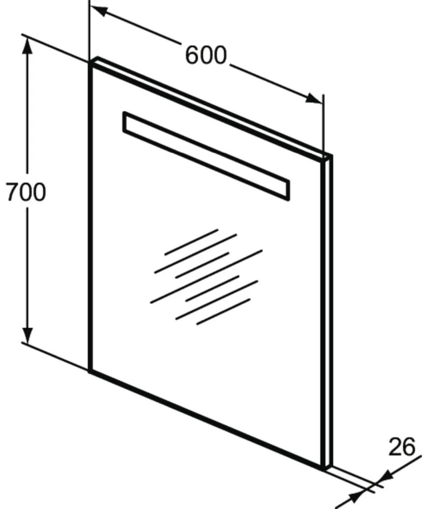 Oglinda dreptunghiulara cu iluminare LED si dezaburire Ideal Standard MirrorLight 60 cm 600x700 mm