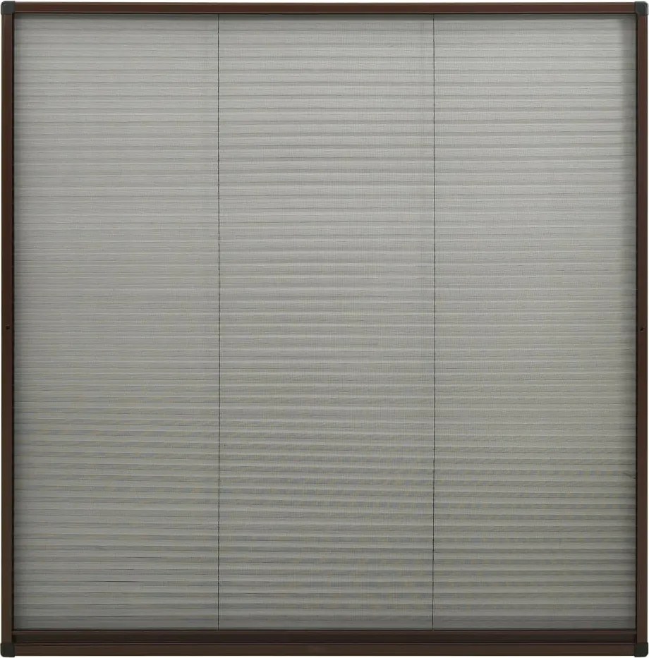 vidaXL Plasă insecte plisse pentru ferestre, maro, 120x120cm, aluminiu