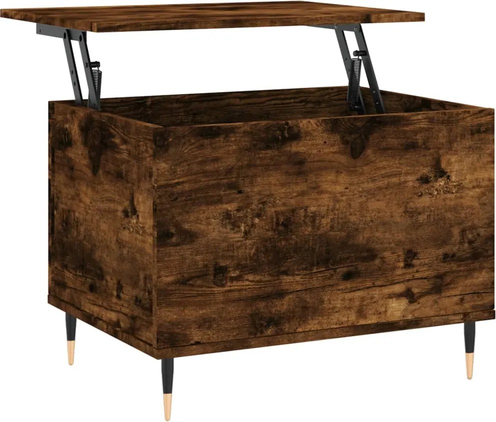 vidaXL Măsuță de cafea, stejar fumuriu, 60x44,5x45 cm, lemn prelucrat