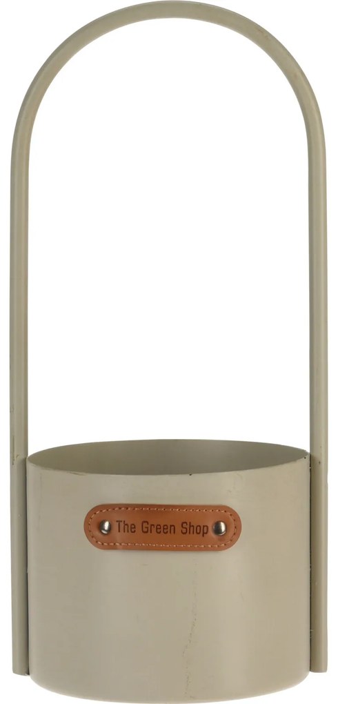 Ghiveci de flori metalic cu maner, Ø 13 x 30 cm