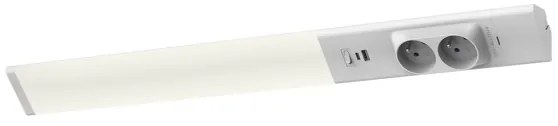 Corp de iluminat LED pentru corpuri de bucătărie cu prize și porturi USB LED/18W/230V 4000K argintiu