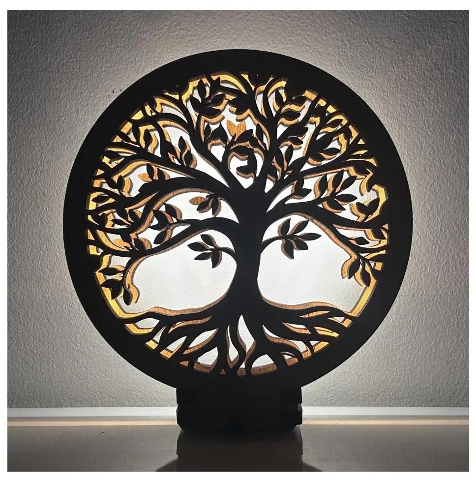 Li-Go 23577/DUB2 - Decorațiune de masă LED dimabilă, 12W/230V, 20x22 cm, finisaj stejar