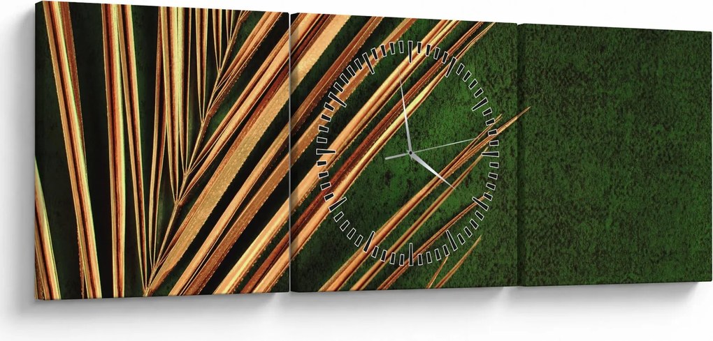 Tablou cu frunză (cu ceas) (90x30 cm)