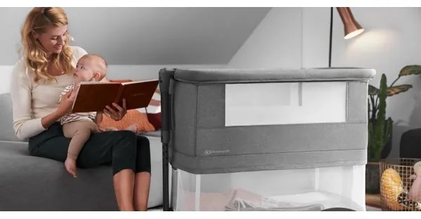 Pătuț pentru bebeluși KINDERKRAFT NESTE GROW gri închis