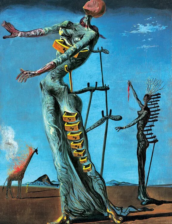 Imprimare de artă Salvador Dali - Girafe En Feu