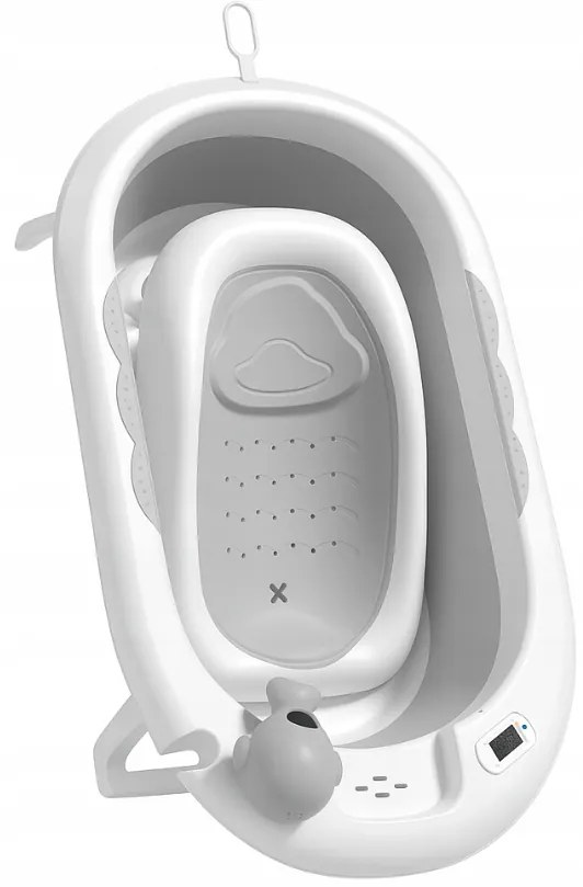 Cada de baie pliabilă pentru copii VAIANA PREMIUM cu șezlong și suport - mai multe culori Albastru