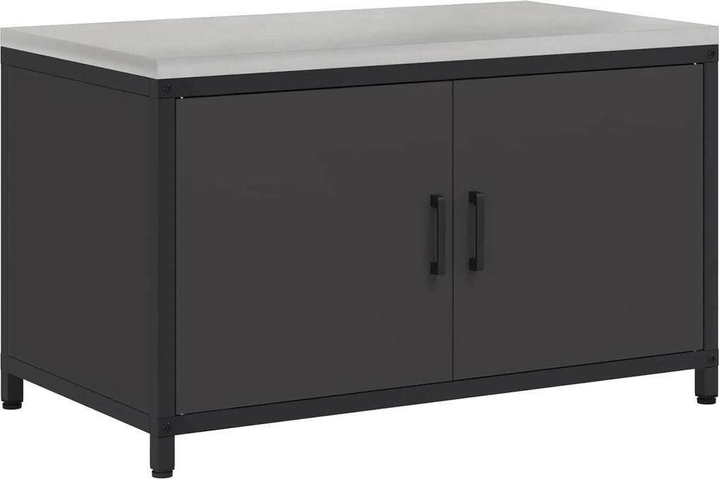 vidaXL Depozitare pentru bucătărie cu raft Negru 60 x 50 x 92 cm Oțel