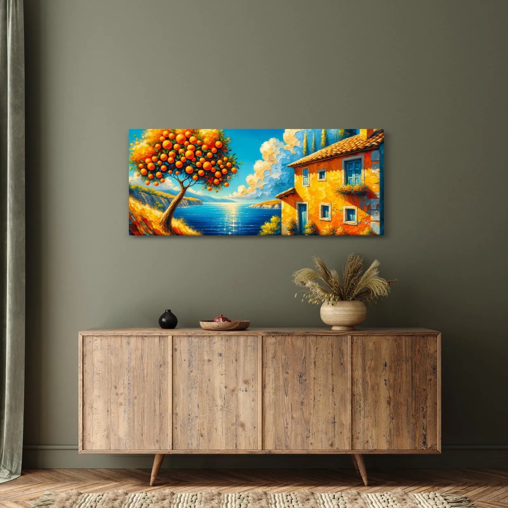Tablou - Casă cu portocale II. (120x50 cm)