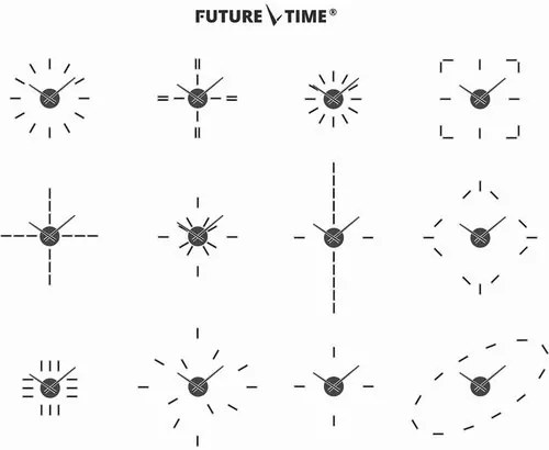 Future Time FT9400BK Modular black, de design, autoadeziv, diam. 40 cm