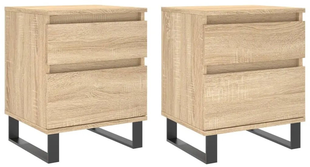 vidaXL Noptiere, 2 buc., stejar sonoma, 40x35x50 cm, lemn compozit