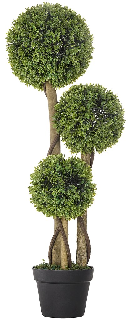 HOMCOM Plante Artificiale Decorative Buxus, Planță Sferică în Ghiveci, Plante Artificiale pentru Decor de Interior și Exterior, 90cm | Aosom Romania