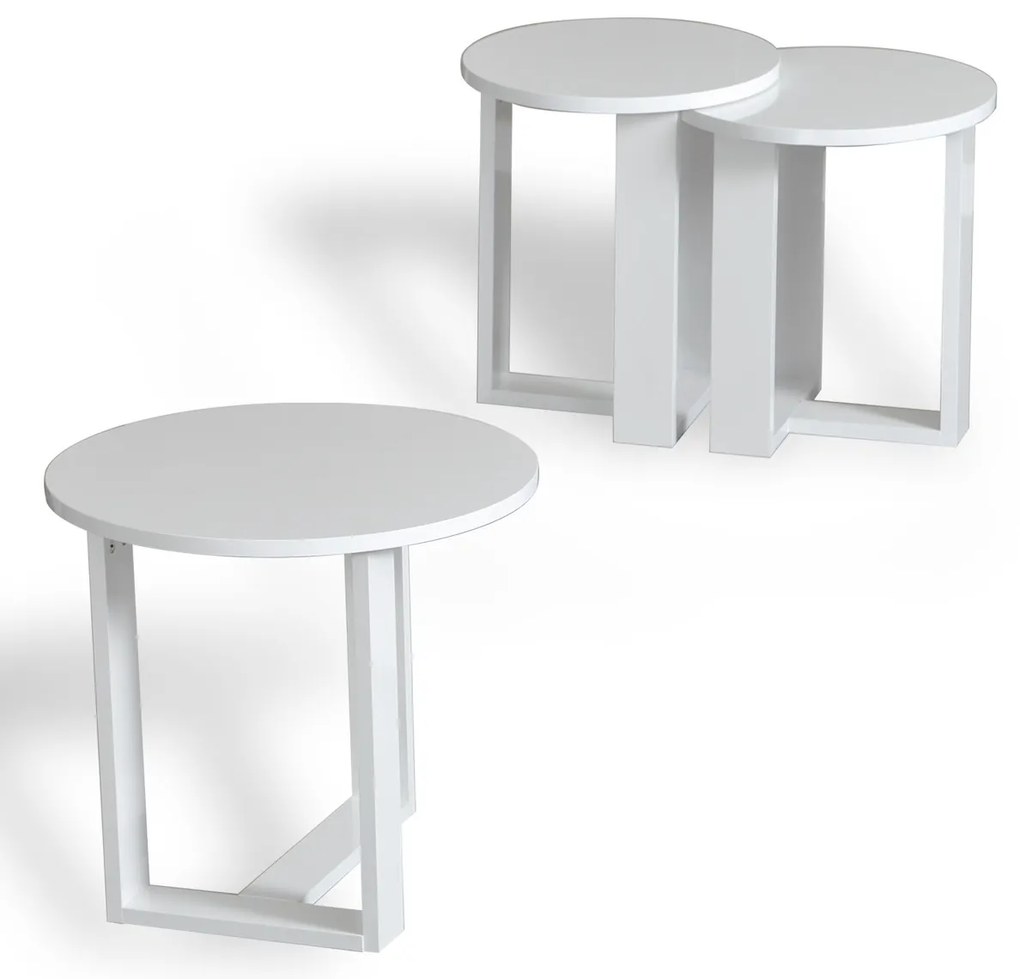 Masă pliantă Mira White, 3 buc
