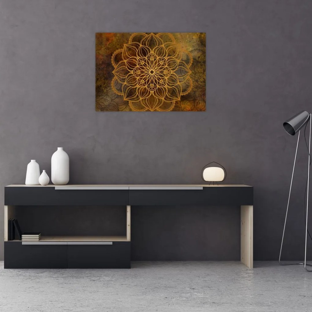Tablou pe sticlă - Mandala bucuriei (70x50 cm)