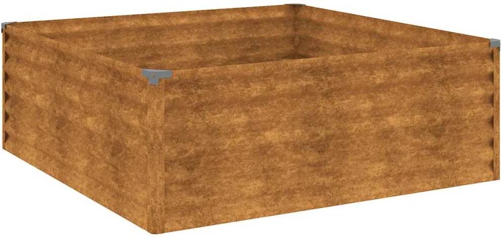 vidaXL Strat înălțat de grădină, 100x100x36 cm, oțel corten