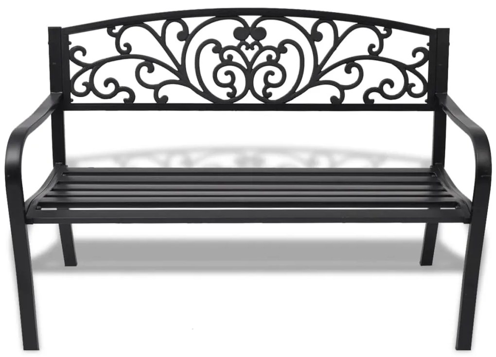 42168 vidaXL Bancă de grădină, negru, 127 cm, fontă