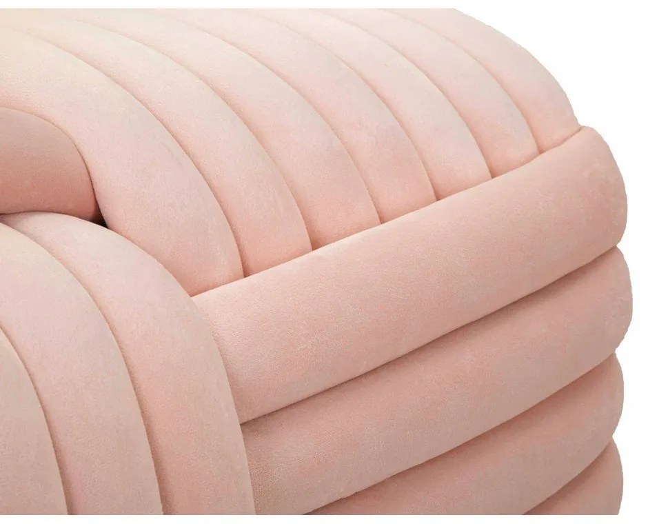 Bancă roz-deschis cu tapițerie din catifea Softy – Mauro Ferretti