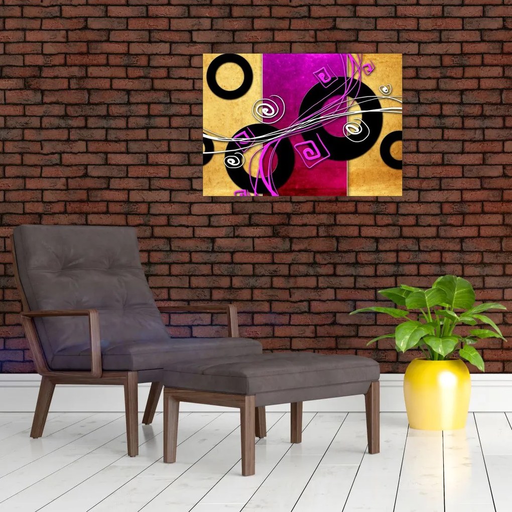 Tablou pe sticlă abstracției (70x50 cm)
