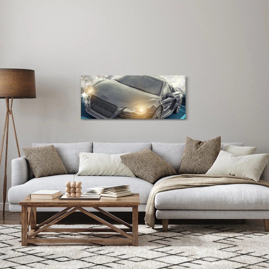 Tablou cu Audi - gri (120x50 cm)