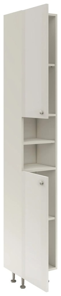 Soldat Baie Zaria, 2 Usi, Alb lucios/Alb, MDF, L 30 x l 27 x H 190 cm