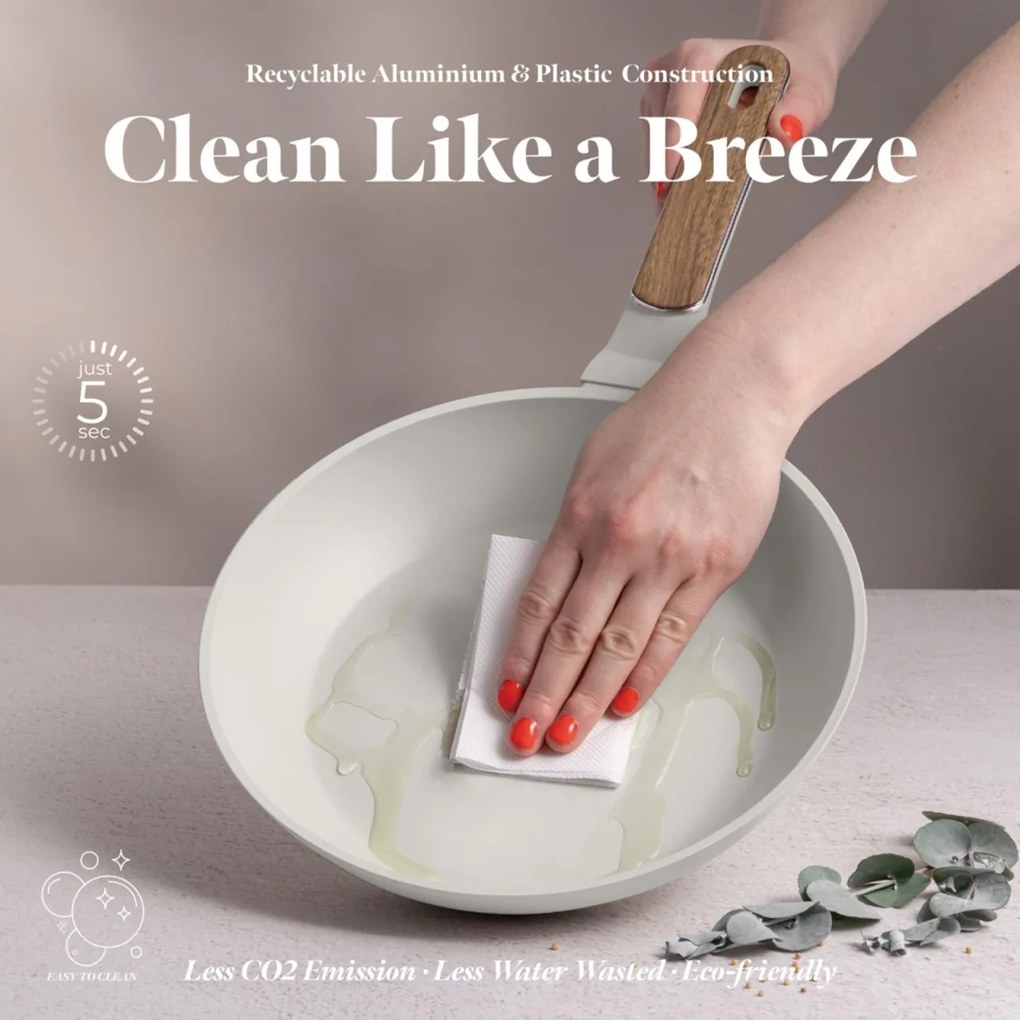 Set tigai 3 piese Sahara Nordic Berlinger Haus BH 8322, crem mat, compatibile cu toate tipurile de plita, invelis antiaderent titanPro