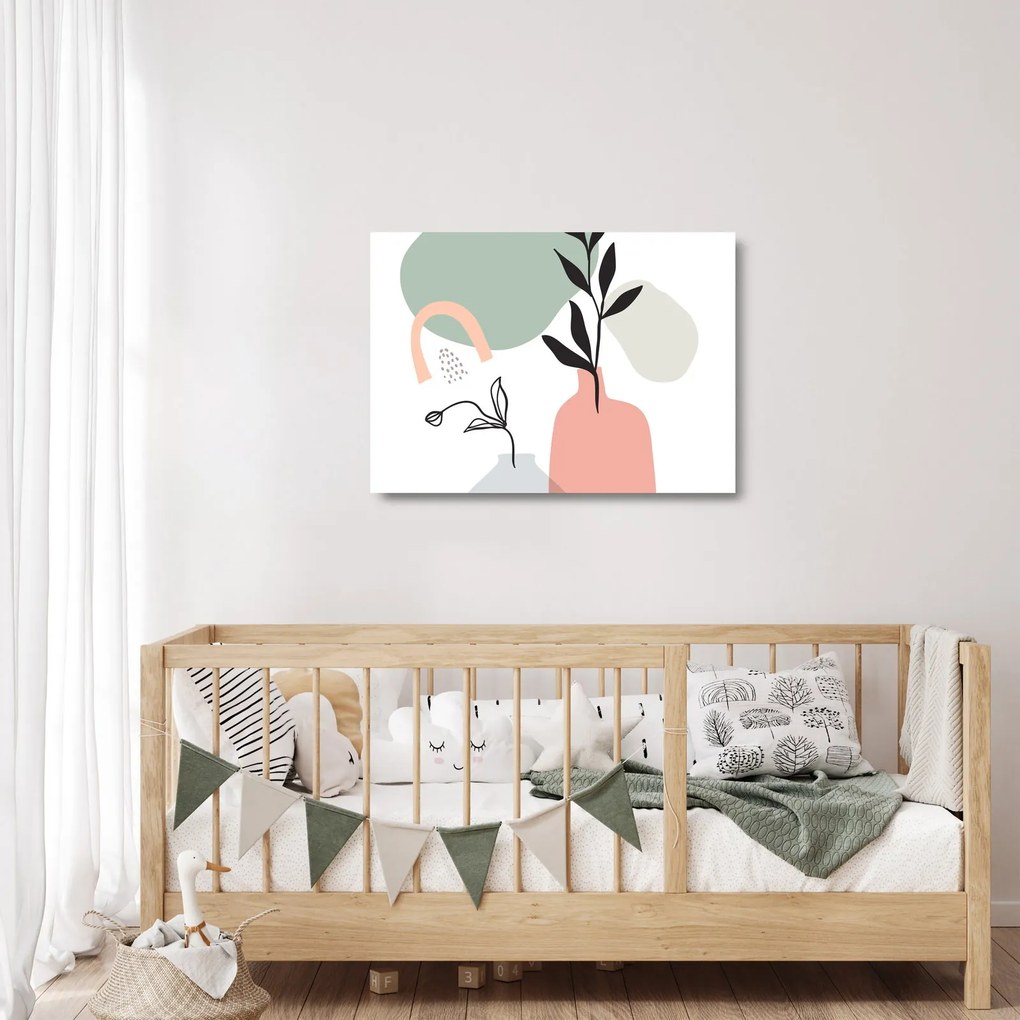 Tablou pe sticlă - Flori într-o vază N⁰3 (70x50 cm)