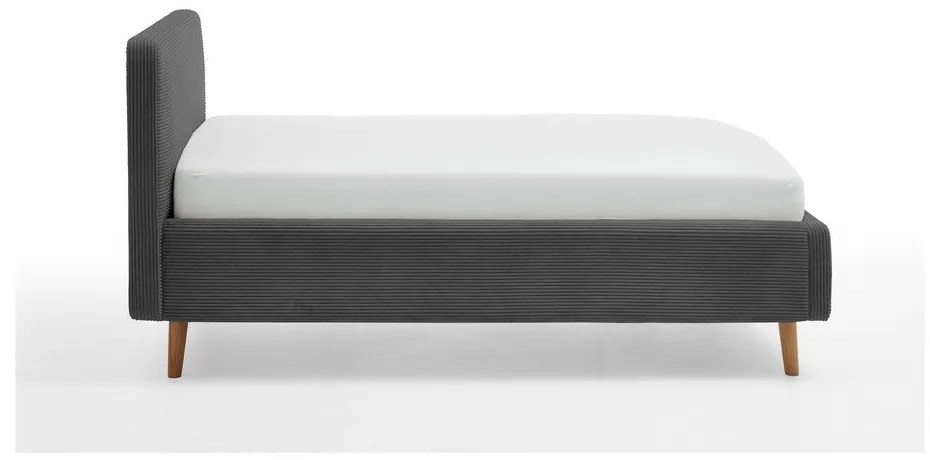 Pat gri antracit tapițat fără somieră 120x200 cm Mattis – Meise Möbel