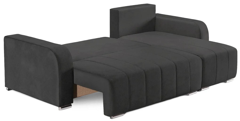 Coltar Extensibil 3 locuri Armando, cu ladă de depozitare, Verde - Gri, 240 x 147 x 85 cm