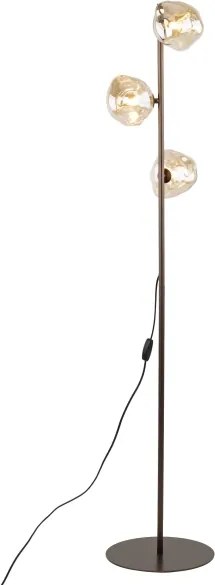 Brilagi - Lampă de podea VULCANO 3xG9/8W/230V bronz/bej fumuriu