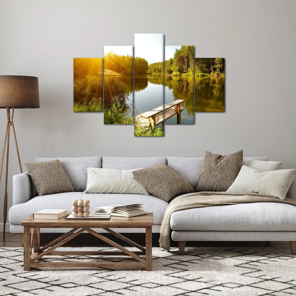 Tablou - Lac la munte (150x105 cm)