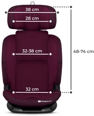 Scaun auto KINDERKRAFT ONETO 3 i-Size (76-150 cm) + Isofix Cherry pearl