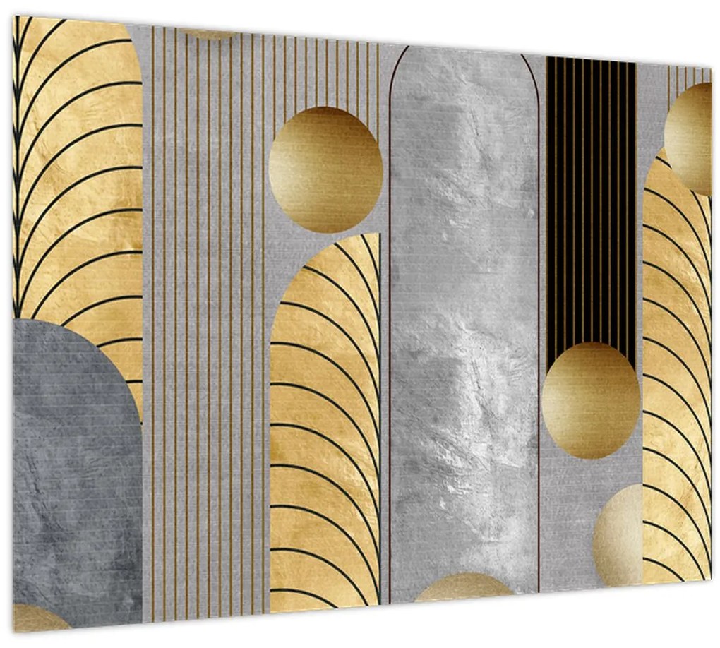 Tablou pe sticlă - Decorațiuni de aur (70x50 cm)