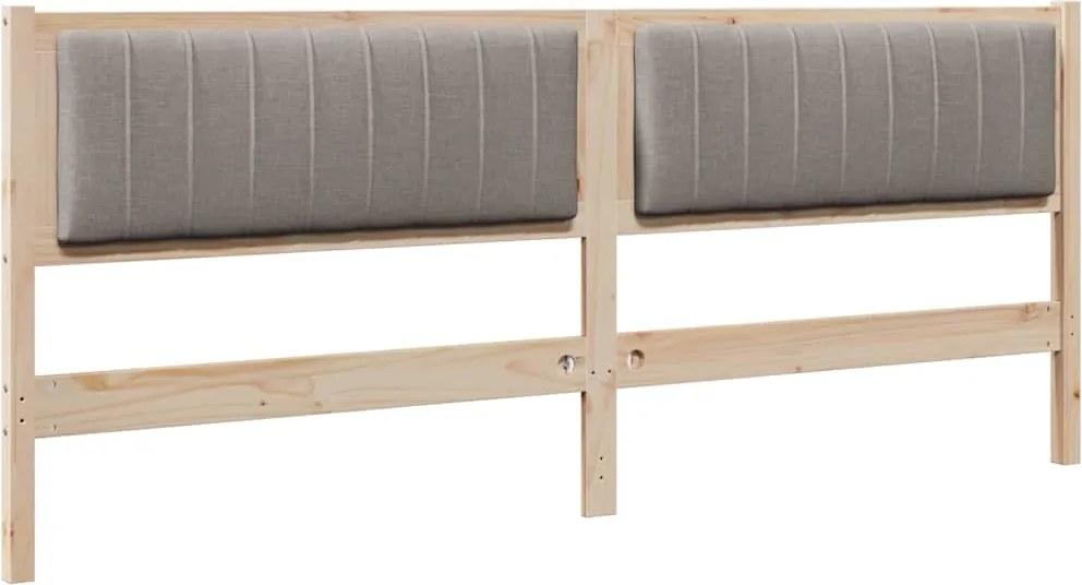 vidaXL Tăblie tapițată cu headboard Maro 200 cm Lemn de pin masiv
