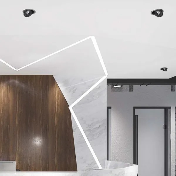 LED spot încastrat 28W 230V 3000/4000/6400K Ø20 cm negru