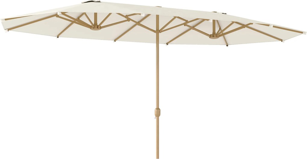 Outsunny Umbrelă de Soare cu Două Fețe și Mâner cu Manivelă Ușor de Utilizat, 455x265x238 cm, Bej | Aosom Romania