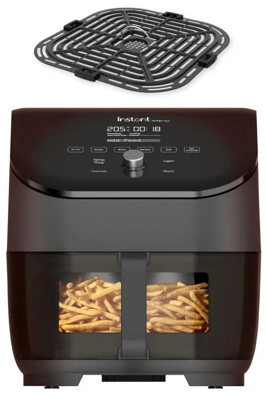 Friteuza cu aer cald Instant Pot Vortex Plus Clearcook Hot Air Fryer 140309701, 1700W, 5.7L, 6 programe, 35-205°C, Iluminare interioara, Negru