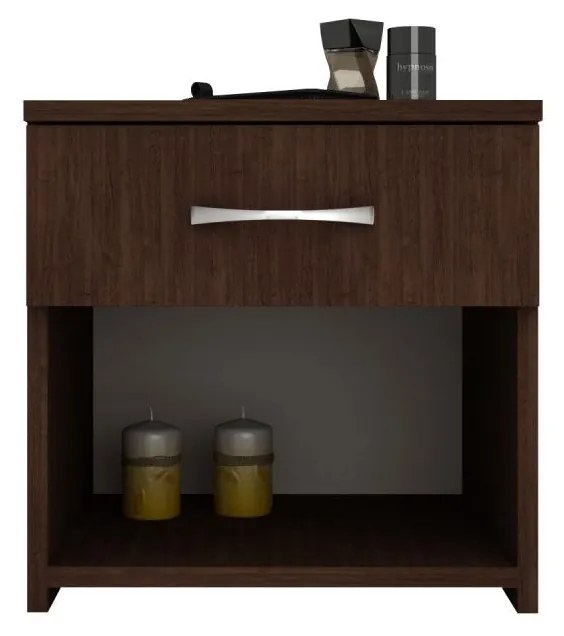 Noptiera Remi, 1 Sertar, Wenge, 40 x 35 x 40 cm