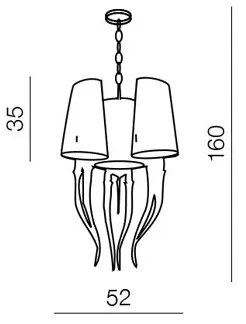 Azzardo AZ0028 - Lustră pe lanț DIABLO 6xE14/11W/230V alb
