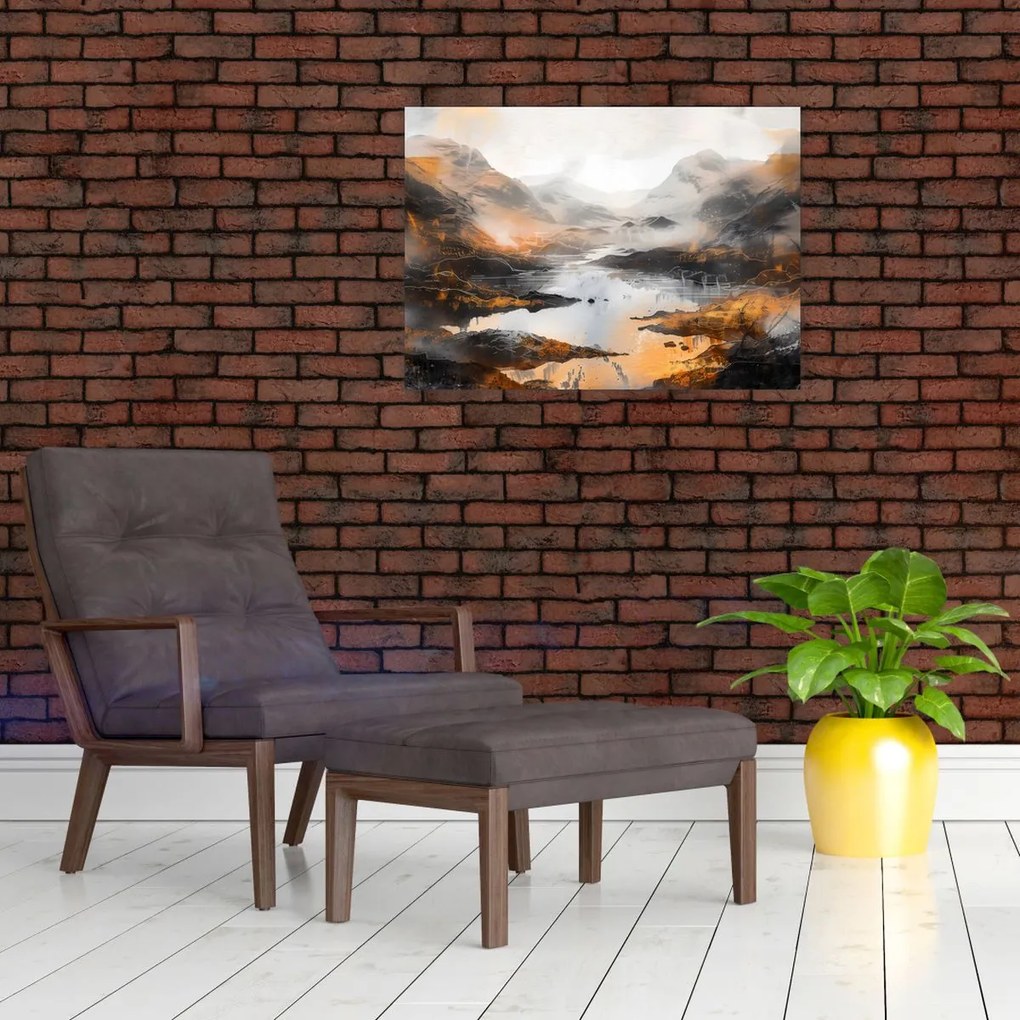 Tablou pe sticlă - Pictura peisajelor montane (70x50 cm)